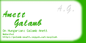 anett galamb business card